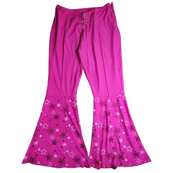 Barbie The Movie Spirit Pink Star Bell-Bottom Pants, Women's XL - Picture 9 of 10